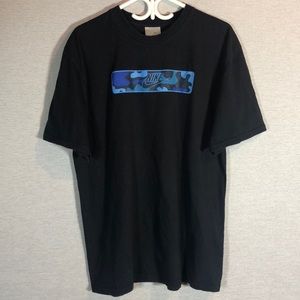 Nike Blue Camo Logo Tee L